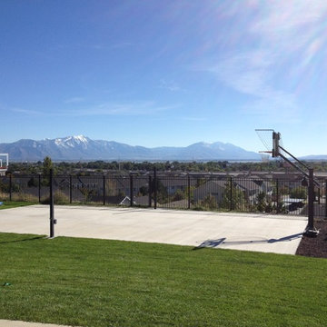 Joel C's Pro Dunk Gold Basketball System on a 30x60 in Provo, UT