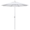 7.5' Aluminum Market Umbrella Push Tilt Matte White, Olefin, White