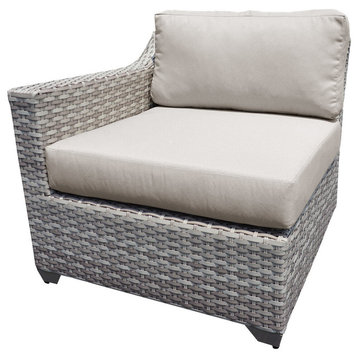 TK Classic Fairmont Patio Right Arm Chair in Beige and Gray