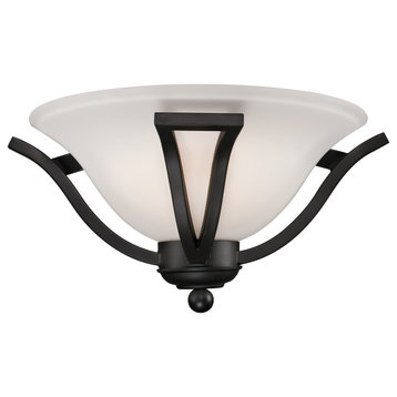 Lagoon Collection 1 Light Wall Sconce in Matte Black Finish