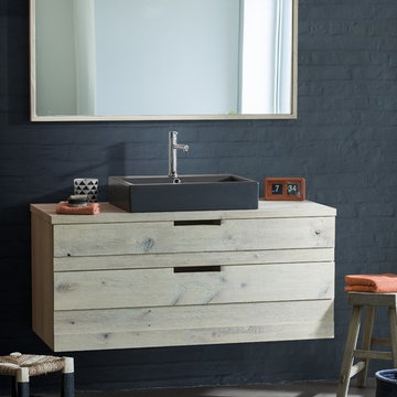 ECOLODGE by Line Art Solid Oak Floating Vanity
