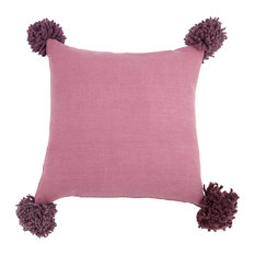 Pom Pom Cushion Cover, Pink, Medium
