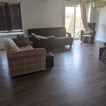 Laminate Installation Over Tile to Extend Our Customers Livingroom