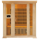 Therapy Spa - P-04 - 3 to 4 Person Far Infrared Hemlock Wood Sauna Tempered Glass 110v - 20amp - 'P-04' Three to Four Person Indoor Far Infrared Sauna Hemlock Wood with Tempered Glass Front and Door and Fully Accessorized with Wireless Sound