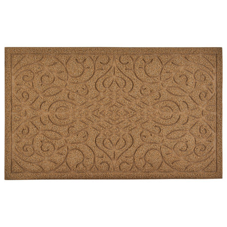 Superio Non-Slip Natural Victorian Gate Coir Doormat, Indoor and Outdoor, 18"x30