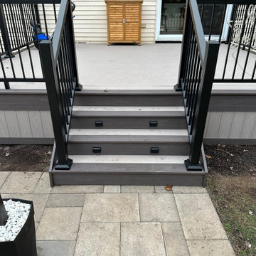 Azek Slate Gray and Dark Hickory with IRX railing
