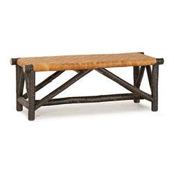Rustic Woven Leather Bench #1147 by La Lune Collection - Indoor Benches