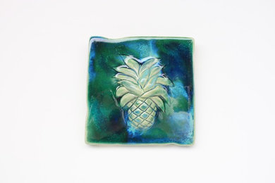 Tropical Pineapple Kitchen Backsplash Tile