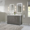 The Thalia Bathroom Vanity, Silver Gray, 54", Double Sink, Freestanding