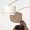 Brightech Mason - Arc Floor Lamp with Unique Hanging Drum Shade, Nickel