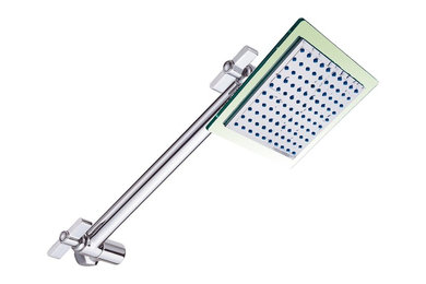 AKDY Square Plastic Chrome Finish Shower Head, 8"