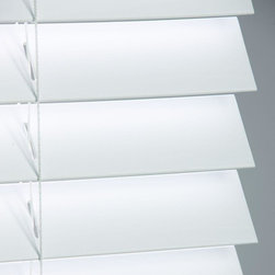Cut-to-Width White 2 in. Faux Wood Blind - 35 in. W x 64 in. L - Window Blinds