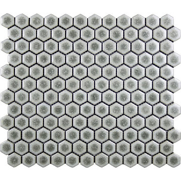 Porcelain Mosaic Tile Hexagon for Floors Walls, Sage Green