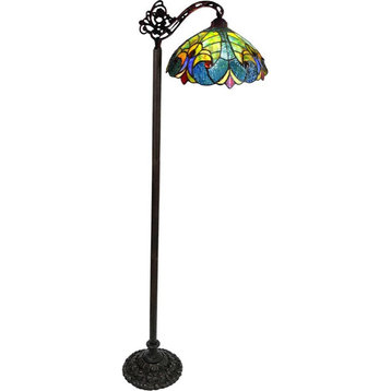 CHLOE Liaison Tiffany-style 1 Light Victorian Reading Floor Lamp 13" Shade