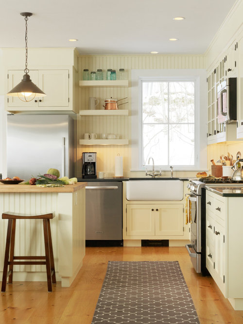 White Beadboard Kitchen Cabinets | Houzz