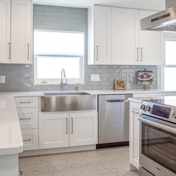 Island White Shaker Kitchen