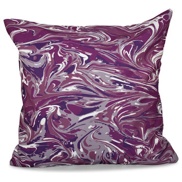 M?lange, Geometric Outdoor Pillow, Purple, 18"x18"