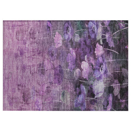 Machine Washable Indoor/Outdoor Chantille ACN613 Purple 1'8" x 2'6" Rug