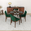 Cullen Modern Solid Wood Walnut Kitchen & Dining Room Table and Chairs for 4