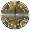 Wall Clock With Full Art, Autumn Morning Shoreline, White Numbers, 24"x24"