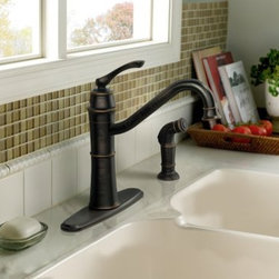 Moen Wetherly Mediterranean bronze one-handle high arc kitchen faucet - Kitchen Faucets