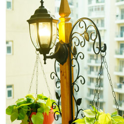 WOODEN POLE LIGHT - Outdoor Floor Lamps