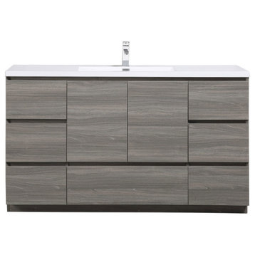 ConceptBaths Edison 48" Single Modern Bath Vanity, Maple Gray
