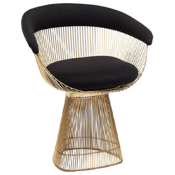 Plant Lounge Chair, Gold