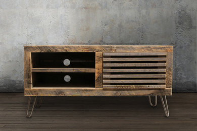 Reclaimed Wood Media Console, TV Stand With Storage