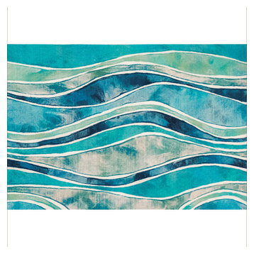 Liora Manne Illusions Wave Indoor/Outdoor Mat Ocean, 2'5"x4'1"