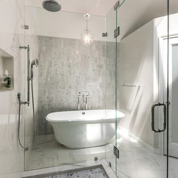 Modern Chic Master Bath with Boudoir Vanity