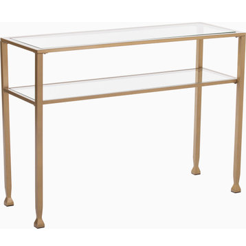 Jaymes Gold Metal and Glass Console Table - Gold