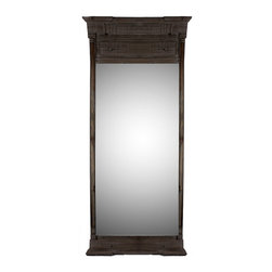 Vagabond Vintage - Rustic Recycled Pine Extra Large Pier Mirror in Black Finish - Wall Mirrors