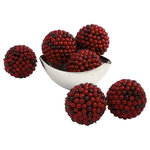 Nearly Natural - 5" Red Berry Ball, Set of 6 - Ok, just the name "Red Berry Balls" elicits a sense of fun and whimsy, does it not? Taking a look at this set of six red berry balls, you can see why. Each is large enough to fill your hand (about the size of a softball), and has a fresh, crisp look of ripe berries. Makes an ideal addition to any holiday or food-themed decor, and makes an interesting conversation piece as well. This is a set of six, so your decorating options are many.