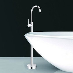 Floor-Mount One Lever Handle Control Bathtub Faucet Polished Silver Chrome Finis - Products