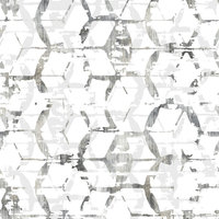 Augustine Black Distressed Geometric Wallpaper, Sample
