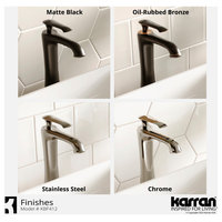 Karran 1-Hole 1-Handle Vessel Faucet With Pop-Up Drain, Matte Black