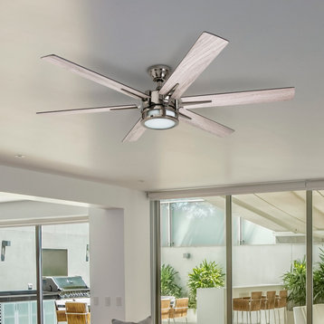 Honeywell Kaliza Modern Ceiling Fan With Light and Remote, 56", Gun Metal