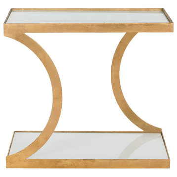 Safavieh Sullivan Accent Table, Gold, White Glass Top