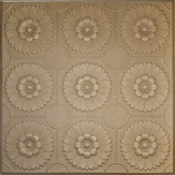 R 136 Styrofoam Ceiling Tile 20x20 - Light Brass - Ceiling Tile