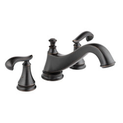 Delta Cassidy 3-Hole Roman Tub Trim - Low Arc Spout - Bathtub Faucets