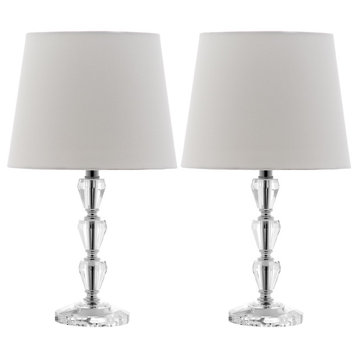 Safavieh Dylan Tiered Crystal Orb Lamps, Set of 2, Clear/White
