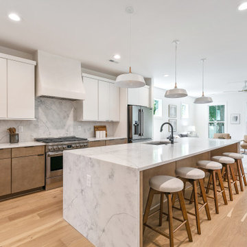 Modern Kitchen with Waterfall Island