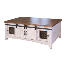 Sliding Top Trunk Table Coffee Tables Houzz Burleson Home Furnishings Anton White Sliding Barn Door Coffee Table Tables