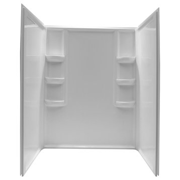 ANZZI Vasu 60"x36"x74" DIY Friendly Alcove Shower Surround, White