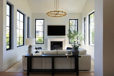 Transitional living room photo in Orange County