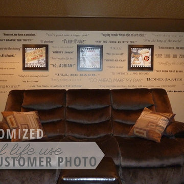 Customer Lifestyles: Movie quotes in home theater room!