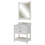 Sagehill Designs - Luke 30" Vanity With Open Shelf - The Luke Collection of fine bath furnishings from Sagehill Designs will help create a bath interior that is inspirational and functional. The clean design lines are casual and traditional, and the bureau style cabinet design features ample storage and a lower display shelf.  The collection is available in a variety of cabinet widths and two sizes of matching portrait mirrors. Vanity base only.  Top not included.  Faucet Not included.