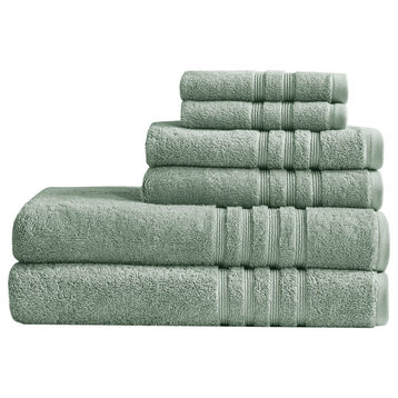 Clean Spaces Nurture Sustainable Antimicrobial Bath Towel 6 Piece Set, Green