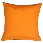 Pillow Decor Ltd. - Pillow Decor - Sunbrella Solid Color Outdoor Pillow, Tangerine Orange, 20" X 20" - These pillows are made with renowned Sunbrella outdoor fabric. Adds a lush touch to your outdoor decor. Mix and match with other pillows in this series, fantastic stripes & solids in fresh, happy colors! *Pillow dimensions always refer to the pillow cover's width and length while lying flat unstuffed and are rounded up to the nearest whole inch.